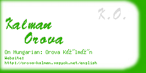 kalman orova business card